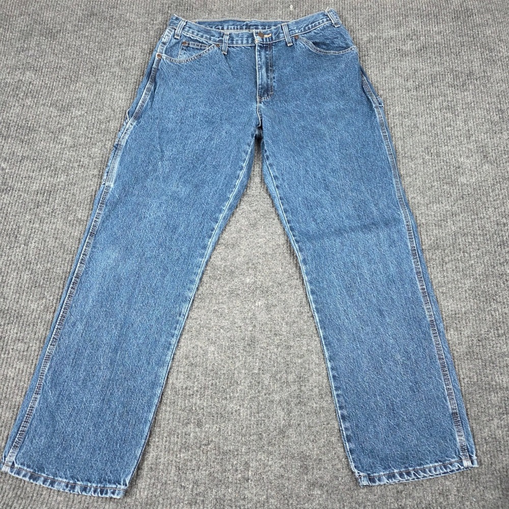 Dickies Mens Carpenter Jeans Medium Wash Blue Denim Utility Pants 33x30 WB1688B